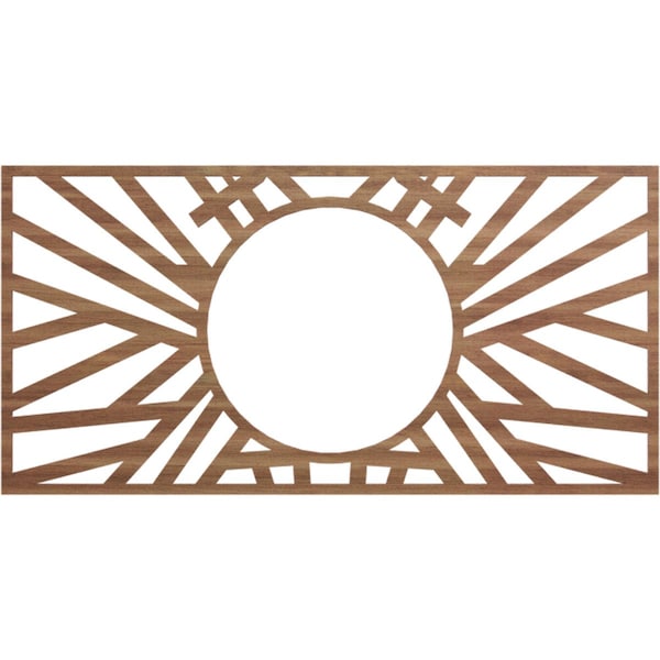 Ekena Millwork Hoover Wood Fretwork Pierced Ceiling Medallion, Walnut, 30"W x 15"H x 11 1/8"ID x 1/4"T CMWP30X15X0250HOWA - main